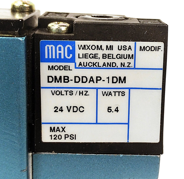 MAC Valves 92B-AAB-000-DM-DDAP-1DM 20-120 psi Solenoid Valve w/ 24 V DC Coil