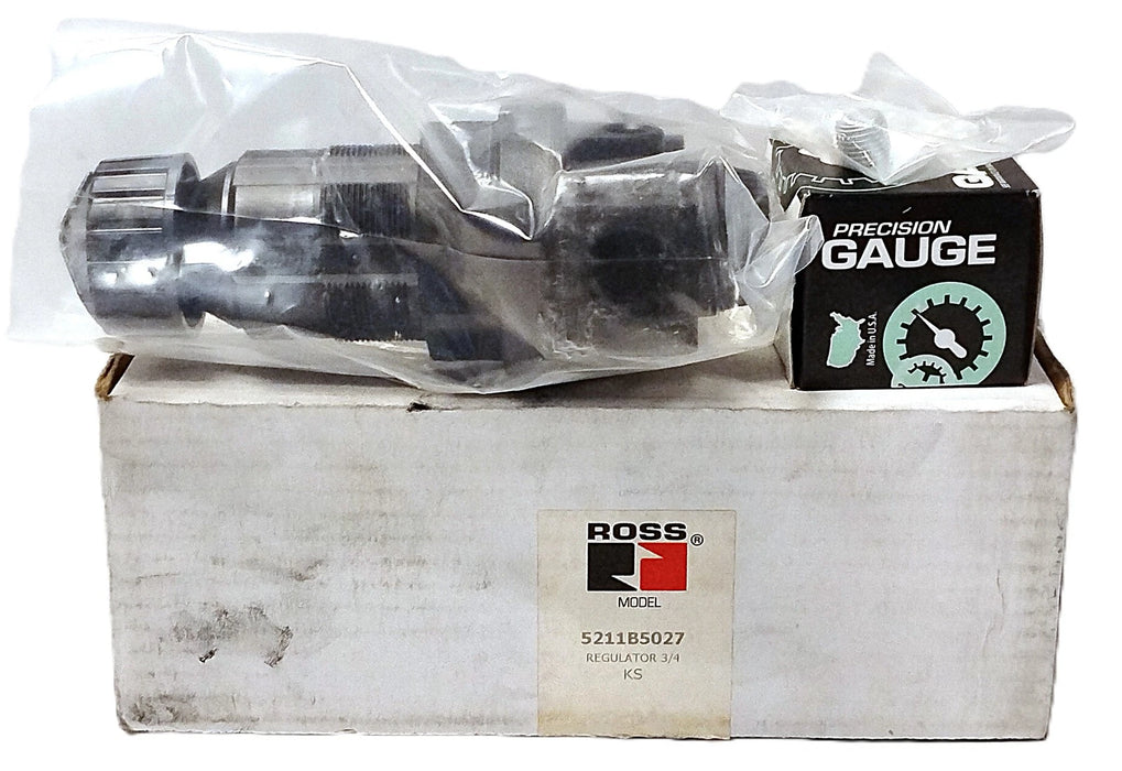 Ross 5211B5027 3/4" NPT 0-125 psig Air Pressure Regulator w/ Gauge