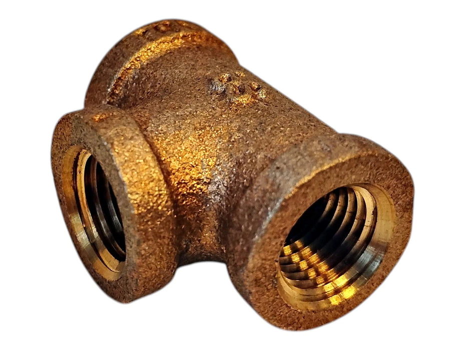 Merit Brass XNL106-04 1/4" FNPT Brass Straight Pipe Tee