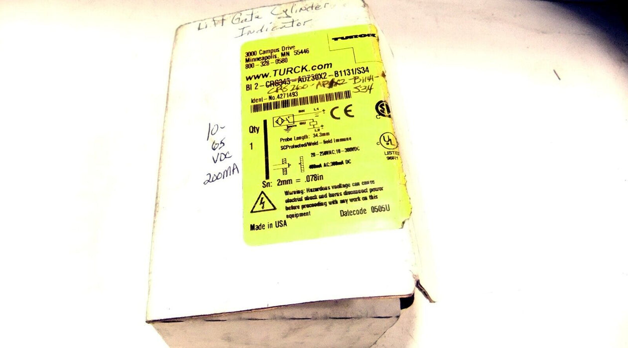 Turck BI2-CRS260-AP1X2-B1141/S34 Proximity Sensor