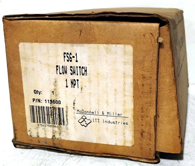 ITT McDonnell & Miller FS6-1 1 in NPT FS6 Series High Sensitivity Flow Switch