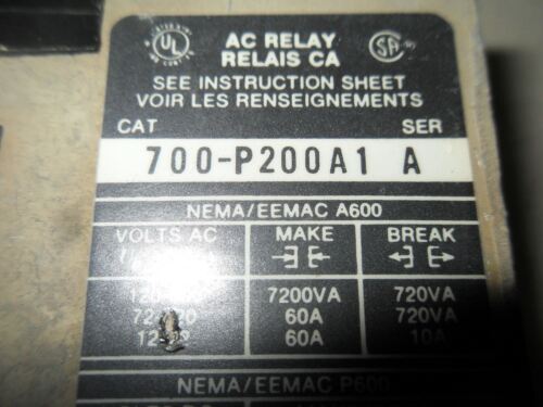 Allen-Bradley 700-P200A1 Control Relay