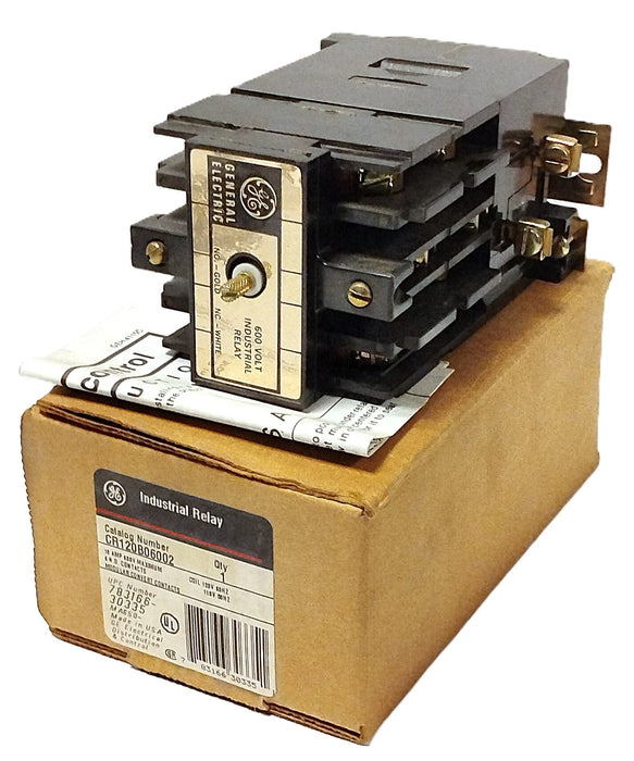 GE CR120B06002 600 V AC 10 A Industrial Relay w/ 110/120 V AC Coil