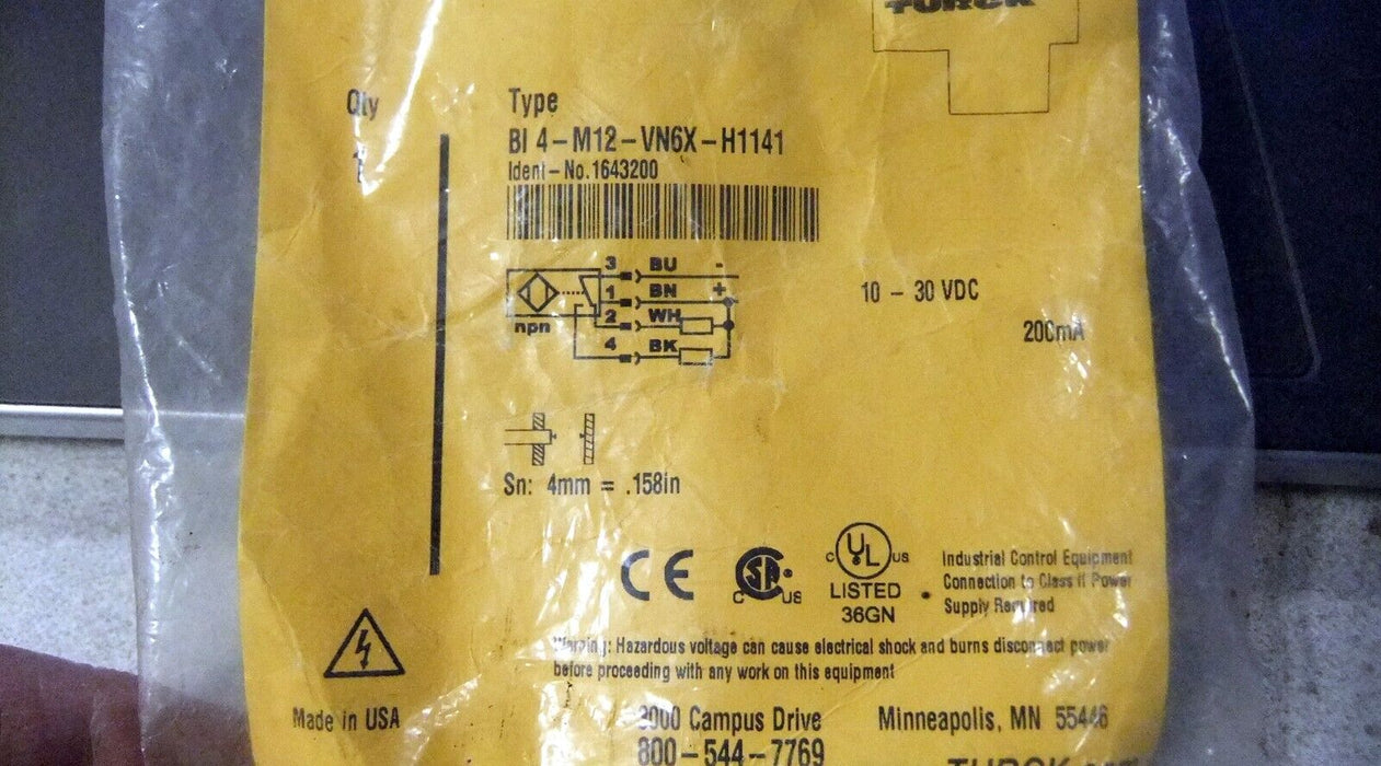 Turck BI4-M12-VN6X-H1141 Proximity Sensor