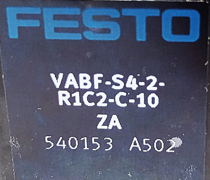 Festo VABF-S4-2-R1C2-C-10 540153 10 bar Pneumatic Regulator Plate