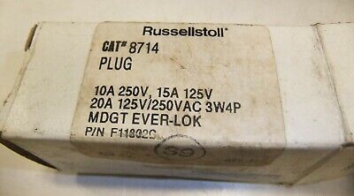 Russellstoll Plug 10A 250V 15A 125V Midget Ever-lok 8714