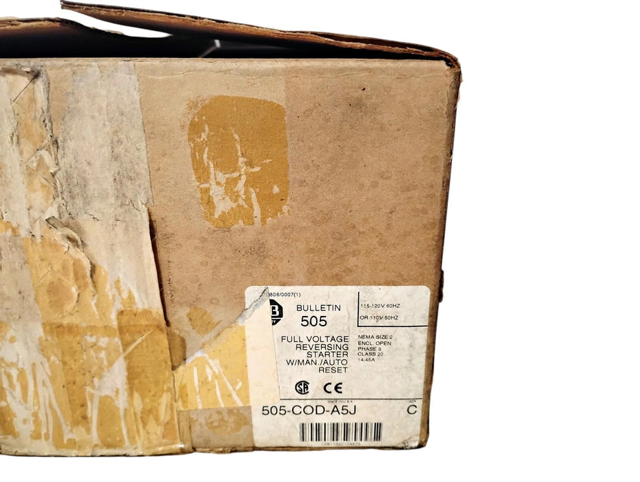 Allen-Bradley 505-COD-A5J Ser C 110/120 V 14-45 A Size 2 Reversing Starter