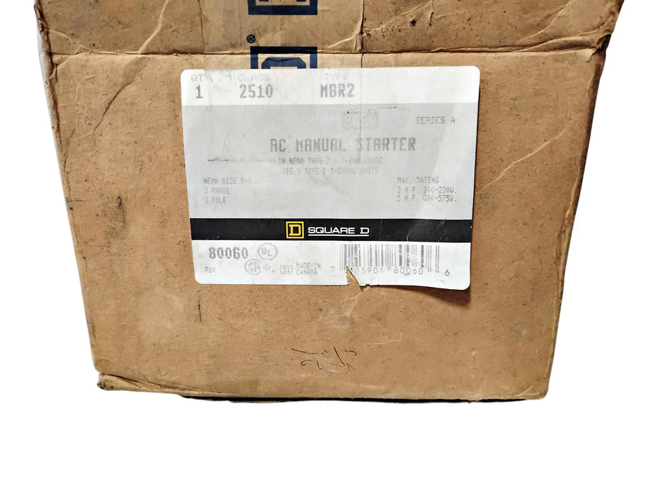 Square D 2510MBR2 600 V AC 3 PH 3 P 5 HP NEMA 7/9 Explosion Proof Manual Starter