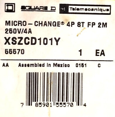 Square D XSZCD101Y 250 v 4 A PLC Cable w/ One 5-Pin Circular Connector