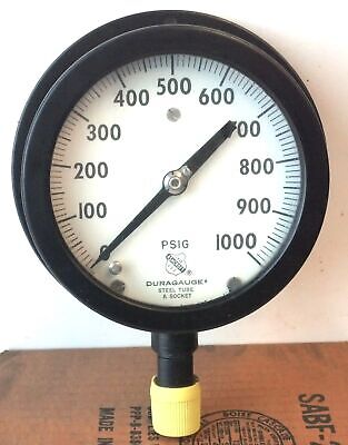 Ashcroft 451379 1/2" NPT 0-1000PSI 4.5" Dial Steel Tube DuraGauge Pressure Gauge