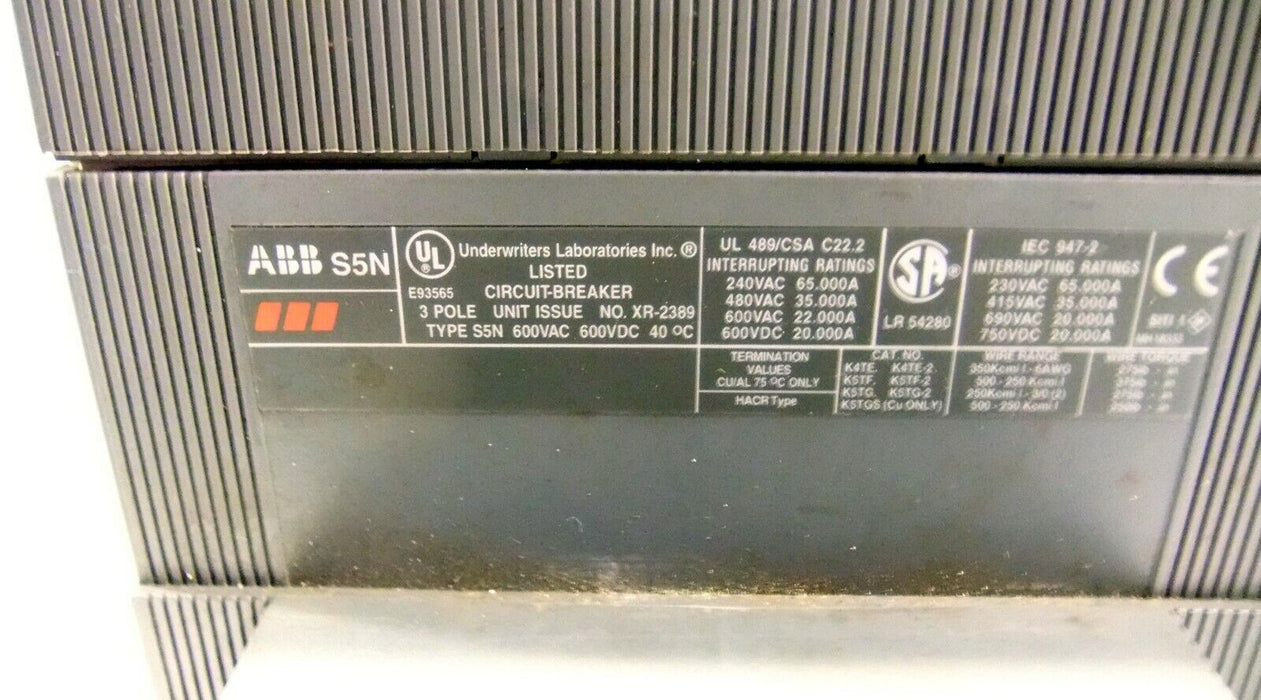 ABB SACES5 S5N Circuit Breaker w/ SACE PR211 Trip