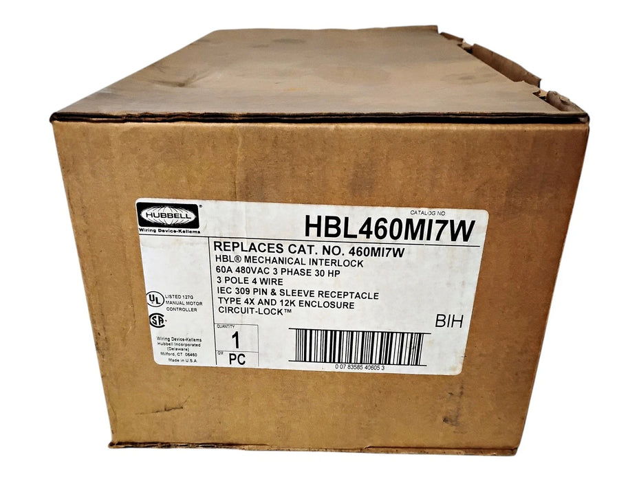Hubbell HBL460MI7W 480 V AC 60 A CIRCUIT-LOCK Pin & Sleeve Mechanical Interlock