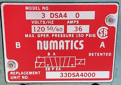 Numatics 3DSA4-0 Solenoid Valve