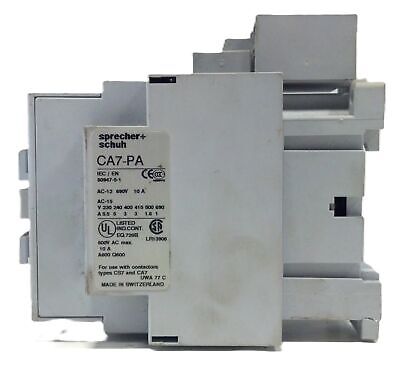 Sprecher + Schuh CA7-30-00 Contactor w/ CRI7E-24 Controller & CA7-PA Contact
