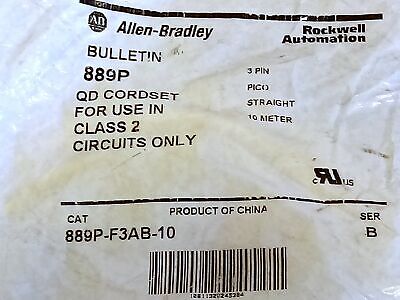 Allen-Bradley 889P-F3AB-10 3-Pin Pico Straight 10 Meter PLC Cable