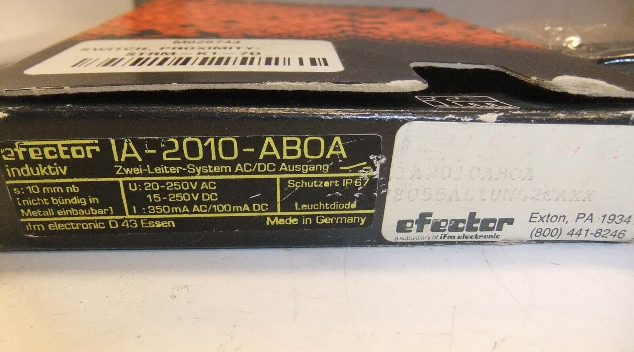 IFM Efector Inductive Sensor IA2004 2M Cable IA-2010-ABOA