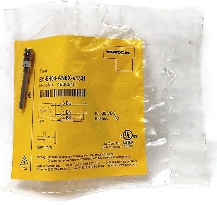 Turck BI1-EH04-AN6X-V1331 4608540 10-30 V DC Inductive Proximity Sensor