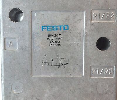 Festo MFH-3-1/2 1/2" NPT 1.5-8 Bar 22-120 PSI Solenoid Valve