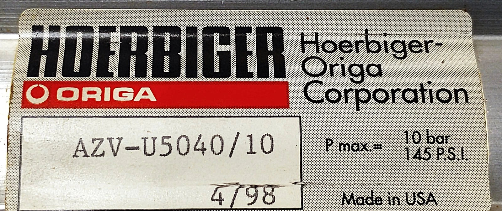 Hoerbiger AZV-U5040/10 Pneumatic Cylinder
