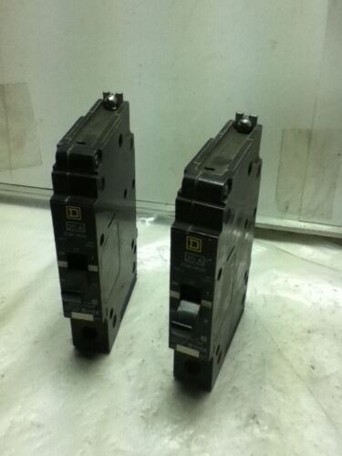 LOT OF 2 USED Square D EDB14020 CIRCUIT BREAKERS