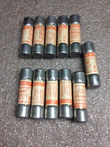 10 Gould Shawmut Amp-Trap A25X10-1 Fuses