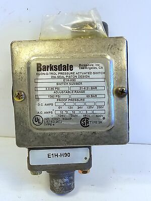 Barksdale E1H-H90 125/250/480 V AC 10 A 3-90 psi Pressure Switch