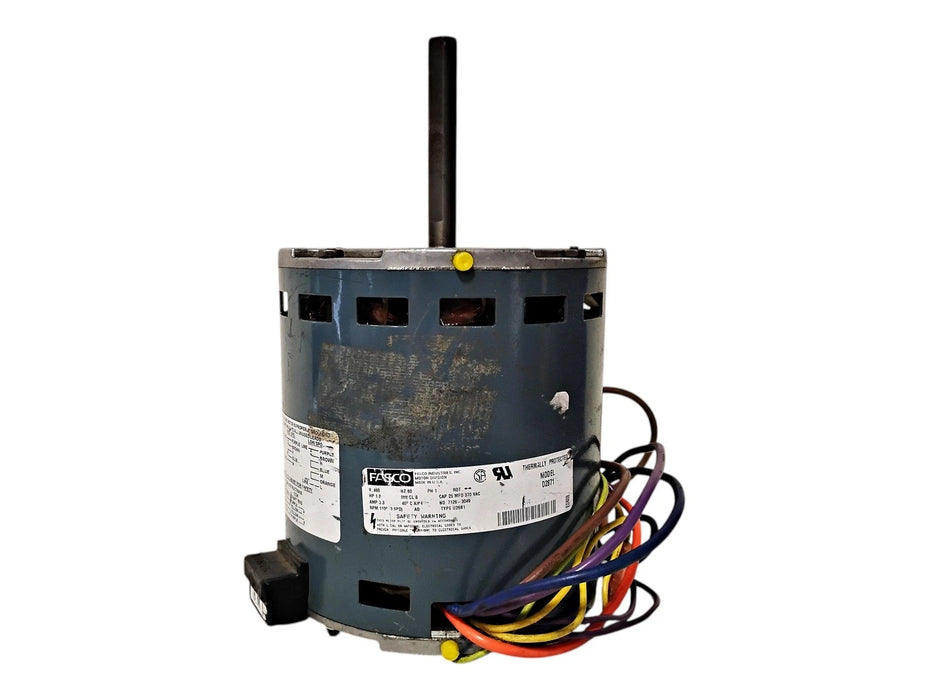Fasco D2871 460 V 1 HP 1100 RPM 1 PH OAO 3 Speed OEM Replacement Motor