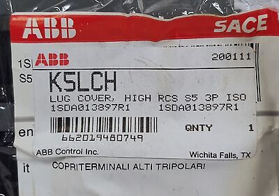 ABB K5LCH SACE Isomax S 3 Pole Lug Cover for S5 Circuit Breakers