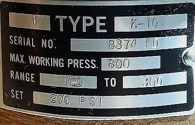 Cash Acme K-10-1 1 in 100-300 psi Safety Pressure Relief Valve