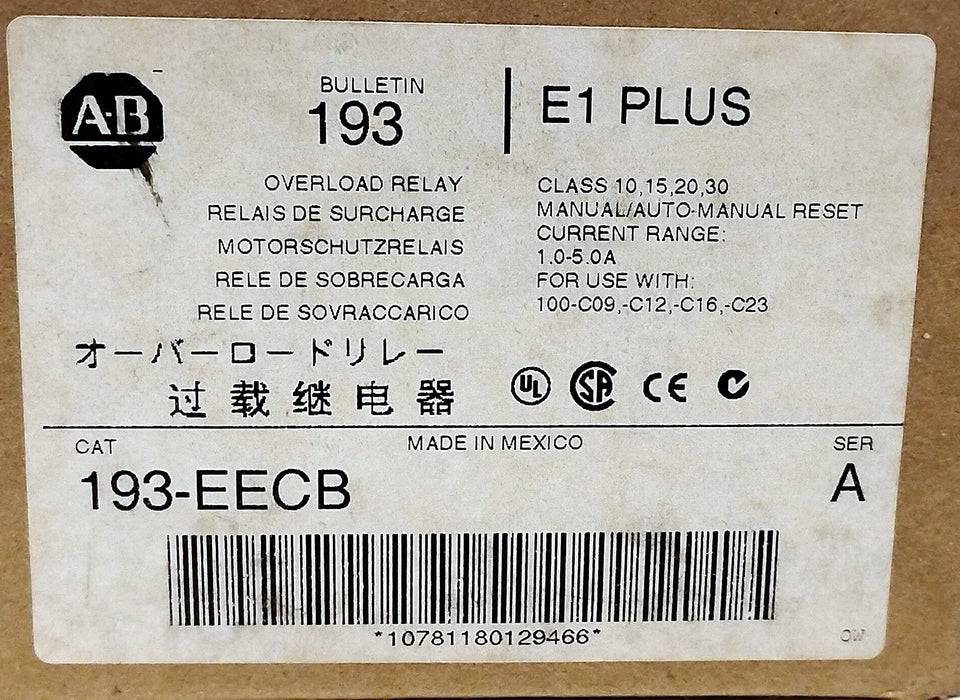 Allen-Bradley 193-EECB 690 V AC 1-5 A Overload Protection Relay