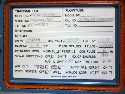 Rosemount 8712-DR12N0M4B6C1 Remote Flow Meter Transmitter