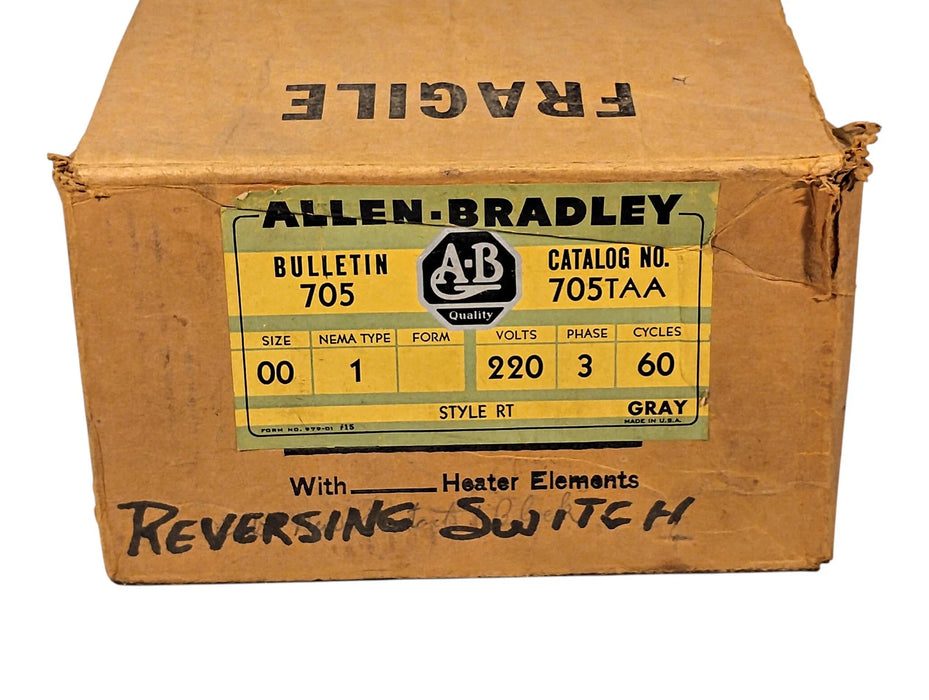 Allen-Bradley 705TAA 220 V AC NEMA Size 00 Magnetic Starter in NEMA 1 Enclosure