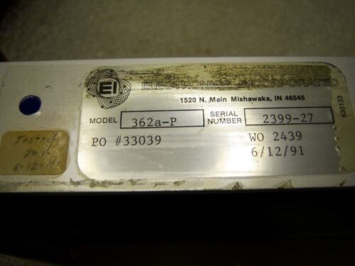 ELECTRONICS INCORPORATED 362A-P SHOT FLOW CONTROLLER