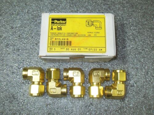 5 Parker 8FEL4N-B A-LOK Female Elbow Fittings