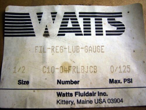 Watts Parker C10-04-FRLBJCB Filter Regulator