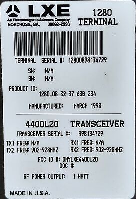 LXE 4400L20 Mobile Barcode Transciever Terminal