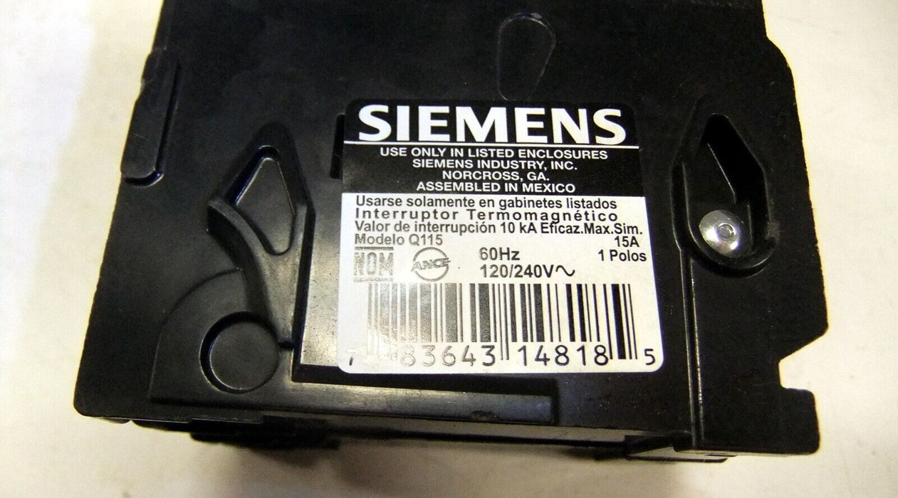 2 Siemens Circuit Breakers 15A Q115