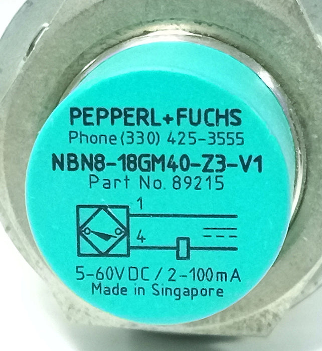 Pepperl Fuchs NBN8-18GM40-Z3-V1 089215 5-60 V DC Inductive Proximity Sensor