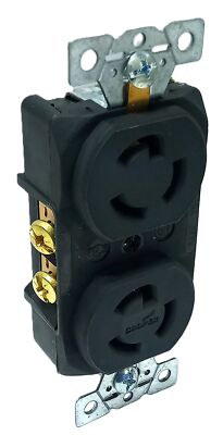 Leviton 4750 NEMA L7-15R 277 V AC 15 A 2 Pole 3 Wire Locking Duplex Receptacle