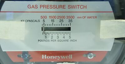Honeywell C437D 120/240 V AC/DC 3500 kPa 1-5 psi 1-26 in/water Pressure Switch
