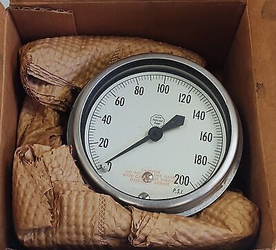 HELICOID Gauge 410R-3-1/2-RF-BK-W-200 3-1/2 in 0-200 psi Pressure Gauge