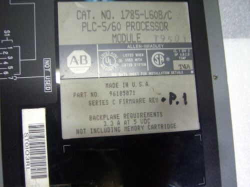 Allen-Bradley 1785-L60B/C PLC-5/60 Processor Module W/KEYS