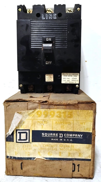 Square D 999315 15 A 600 V AC 3 P Circuit Breaker