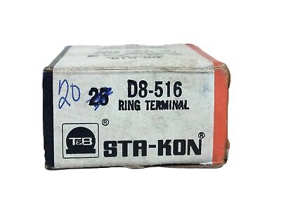 Thomas & Betts D8-516 Non-Insulated Tubular Ring Terminal Connector - Qty. of 20