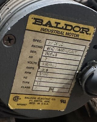 Baldor ZDM3774T 230/460V 10HP 1760-6000RPM 3PH Vector Duty Motor & EF5000 Blower