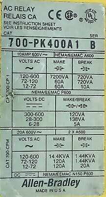 Allen-Bradley 700-PK400A1 Series B Direct Drive™ Master Control AC Relay