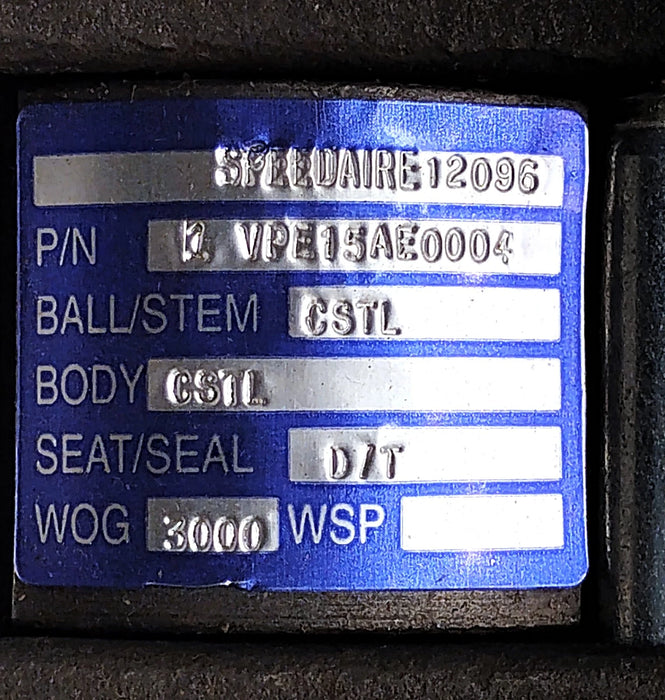SPEEDAIRE 1VPE15AE0004 1 in UNC 3000 psi Pneumatic Ball Valve