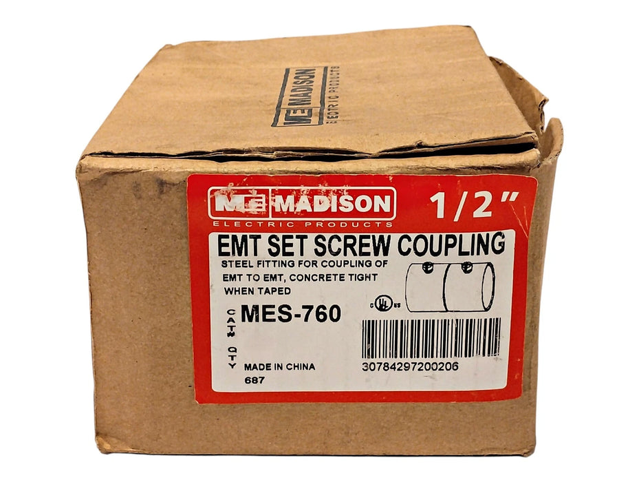 Madison Electric MES-760 1/2 in EMT Conduit Set Screw Coupling