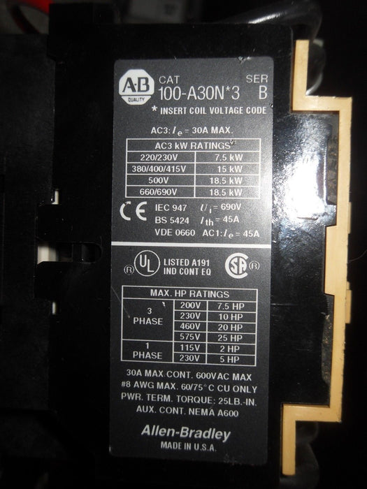 Allen-Bradley 105-A30NDKOV Contactor Relay Assembly