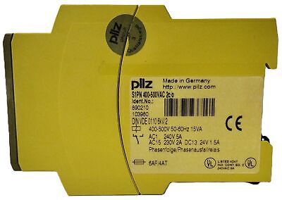 Pilz S1PN 400/500VAC 2C/O 400-500 V AC Phase Sequence Monitoring Relay